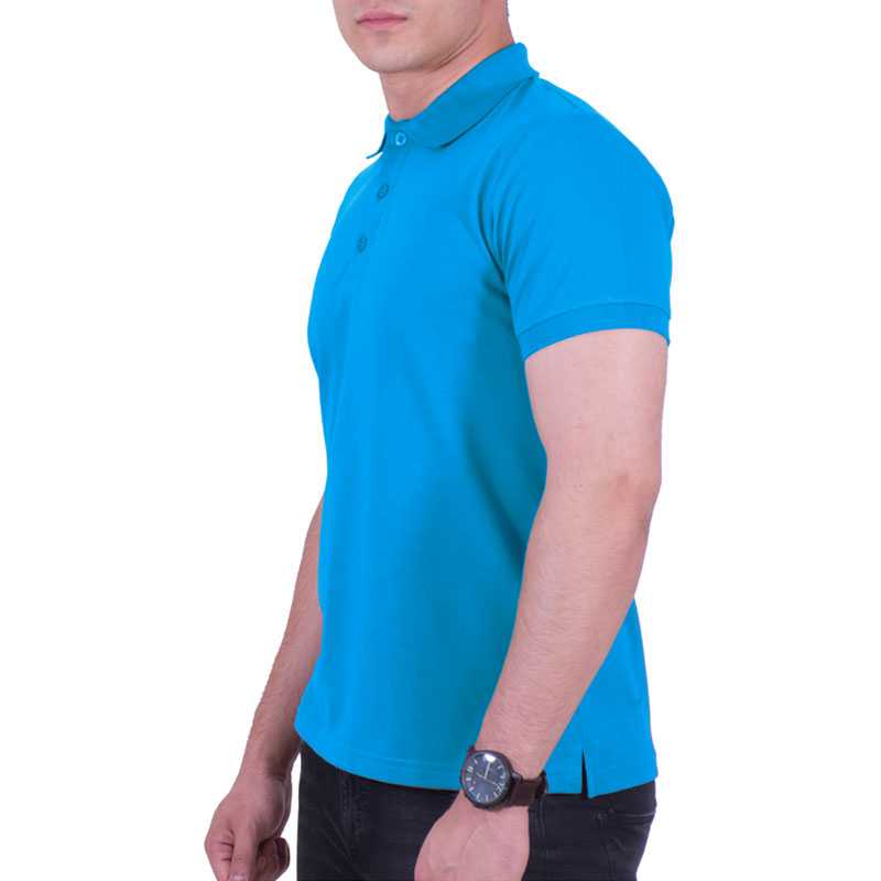 تیشرت جودون یقه دار آستین کوتاه مردانه و زنانه رنگ آبی فیروزه ای